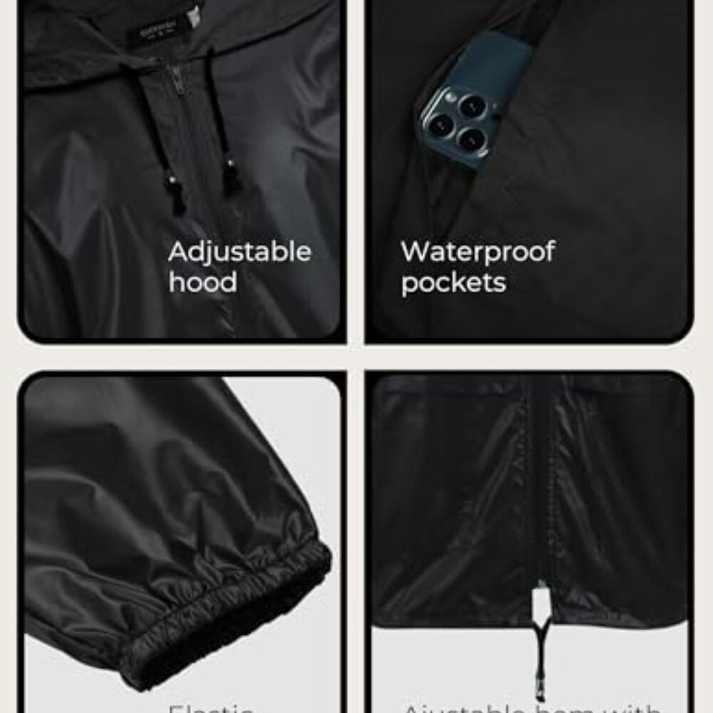 Lightweight Packable Rain Jacket Waterproof Windp… - image 6